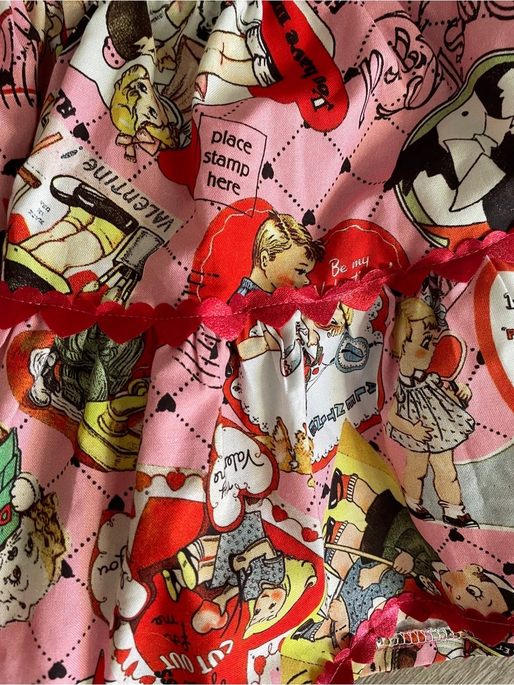 LITTLE MOPPET SHOP Sweet Vintage VALENTINE Print Little GIRL’S SKIRT Size 5